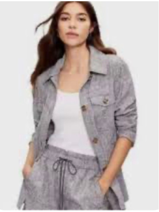 LOFT Jackets & Blazers - Loft Chambray Gray White Striped Women’s Blazer Jacket Sz XS!